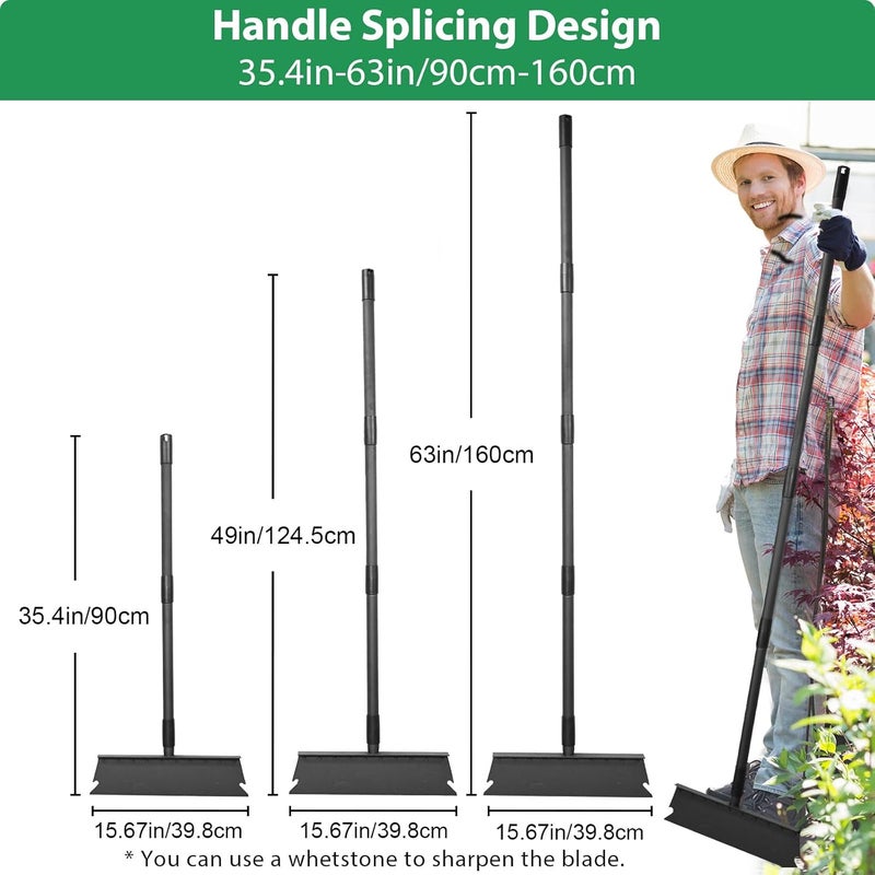 Pragmatist Large Garden Shovel, Multifunctional Cleaning Shovel 63 Inch Large Ice Scraper Heavy Duty Garden Tool for Weeding, Lawn Edging, Scraping and Ice Removal,Black - Image 3